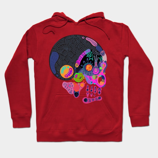 Beautiful Zombie Skull Head Hoodie by singpentinkhappy